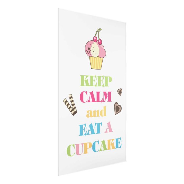 Glas Magnettafel Keep Calm And Eat A Cupcake Bunt