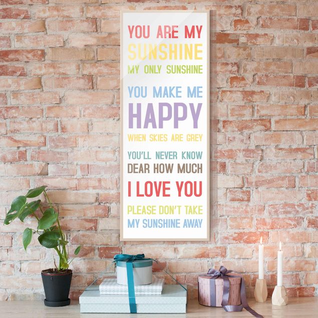 Glass prints sayings & quotes Sunshine colourful