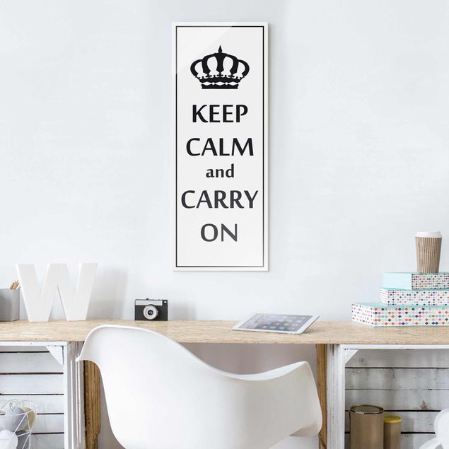 Glass prints sayings & quotes Keep Calm
