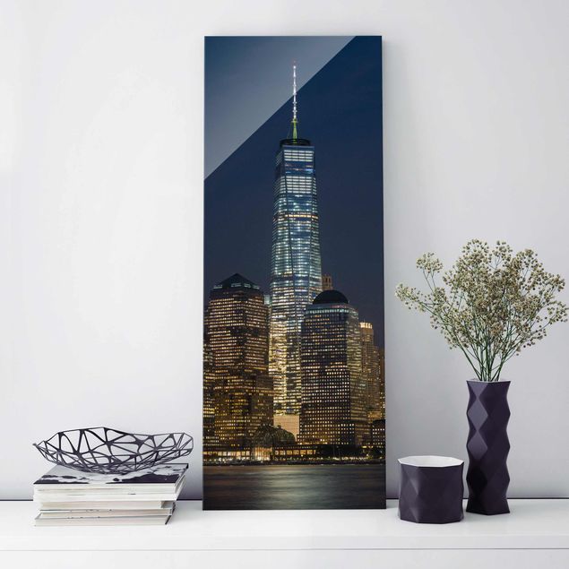 Glass prints New York One World Trade Center