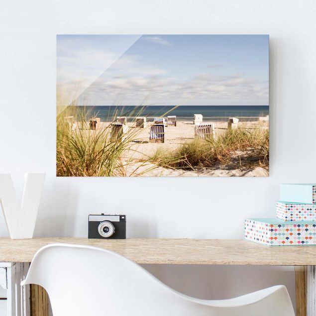 Glass prints dunes Baltic Sea And Beach Baskets