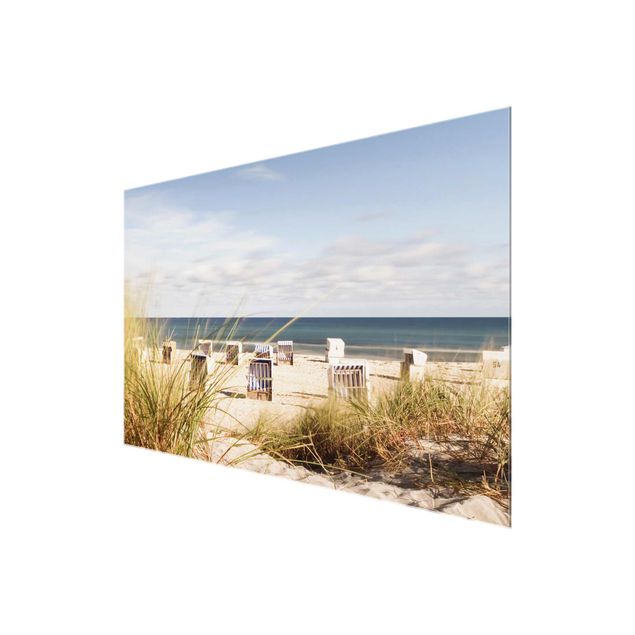 Glass prints landscape Baltic Sea And Beach Baskets