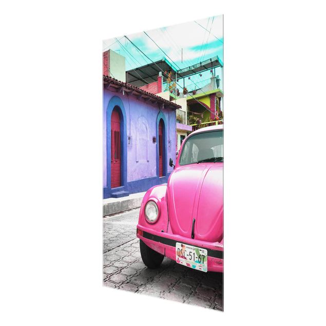 Vintage posters Pink VW Beetle