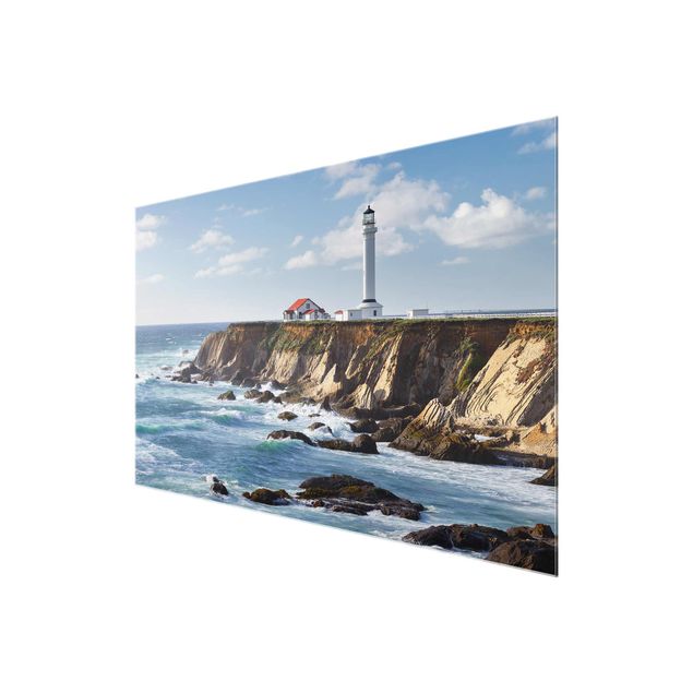 Glass prints beach Point Arena Lighthouse California