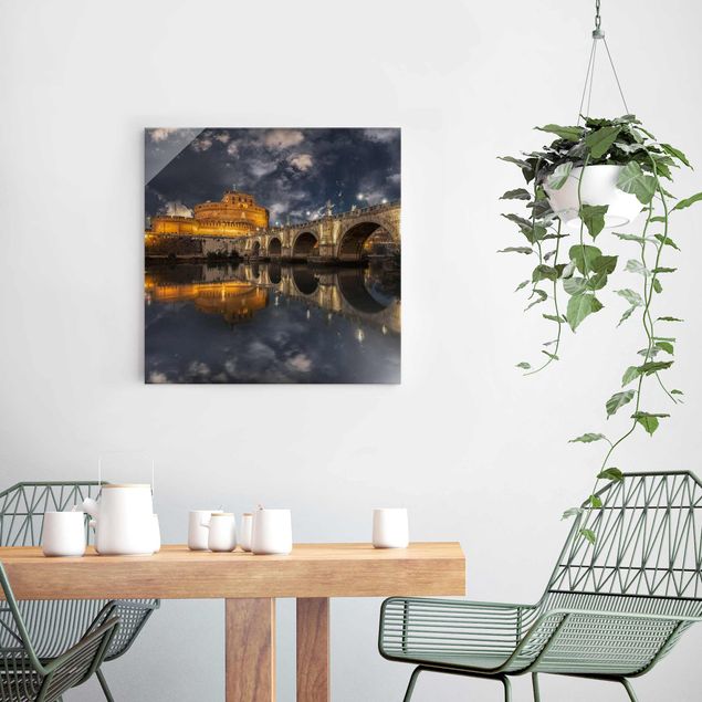Glass prints architecture and skylines Ponte Sant'Angelo In Rome