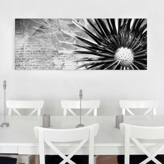Glass prints dandelion clock Dandelion Black & White