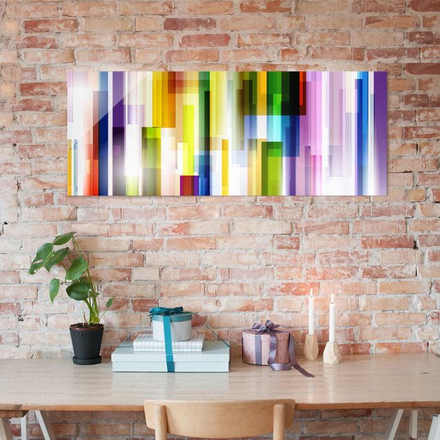Abstract art prints Rainbow Cubes
