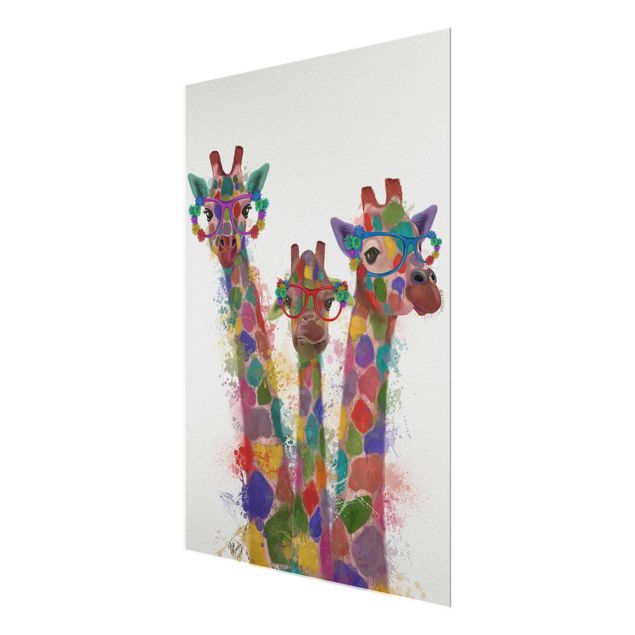 Prints multicoloured Rainbow Splash Giraffe Trio