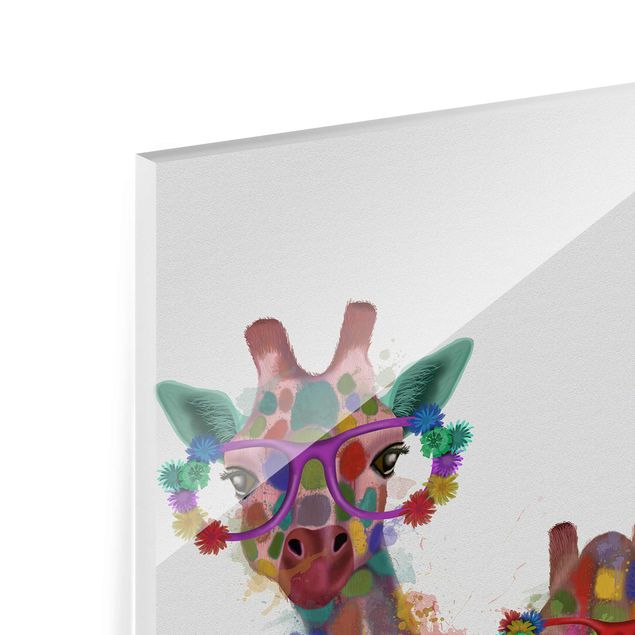 Prints Rainbow Splash Giraffe Trio