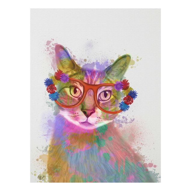 Prints modern Rainbow Splash Cat
