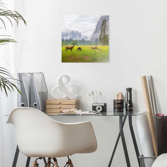 Landscape wall art Deer In The Mountains