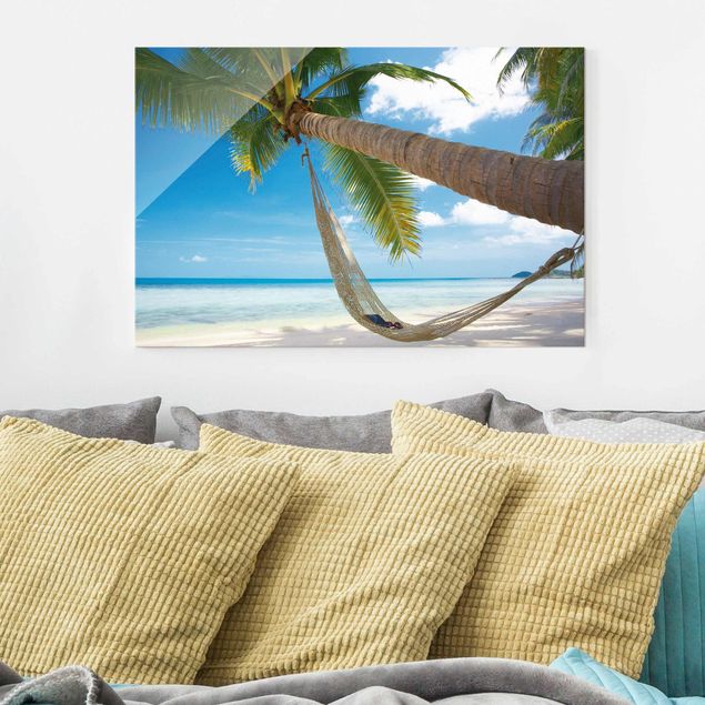 Glass prints the caribbean Relaxing Day