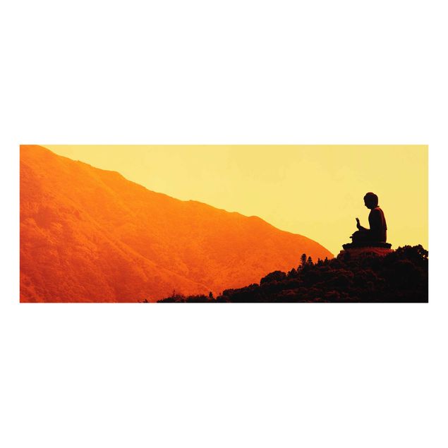 Orange art print Resting Buddha