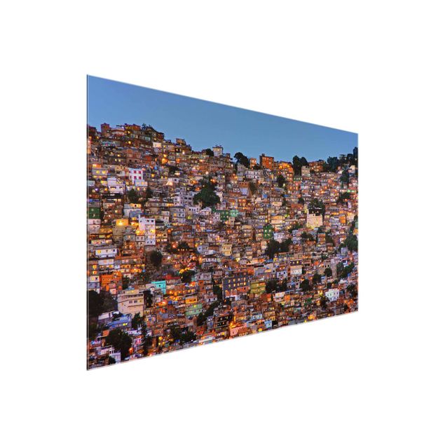 Modern art prints Rio De Janeiro Favela Sunset