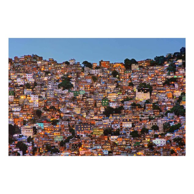 Architectural prints Rio De Janeiro Favela Sunset