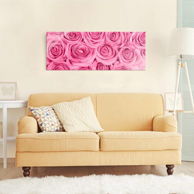 Glass prints flower Pink Roses