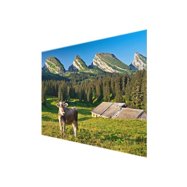 Tree print Swiss Alpine Meadow With Cow