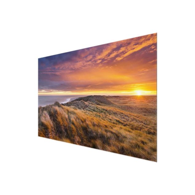 Glass prints landscape Sunrise On The Beach On Sylt