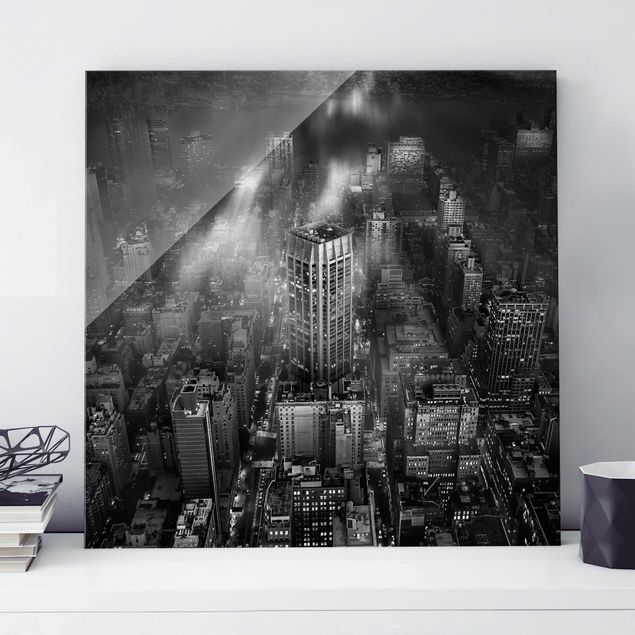 Glass prints New York Sunlight Over New York City