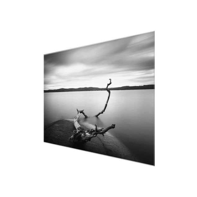 Contemporary art prints Sunset In Black And White By The Lake