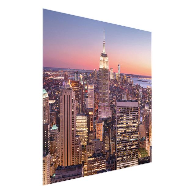 Glass prints sunset Sunset Manhattan New York City
