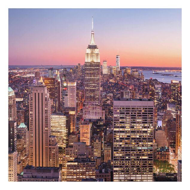 Landscape canvas prints Sunset Manhattan New York City
