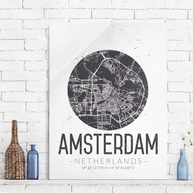 Kitchen Amsterdam City Map - Retro