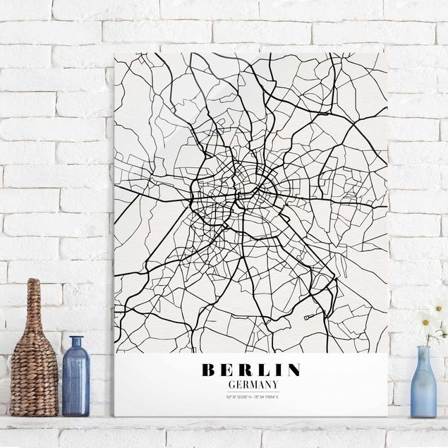 Glass prints Berlin Berlin City Map - Classic