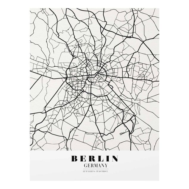 Glass prints sayings & quotes Berlin City Map - Classic