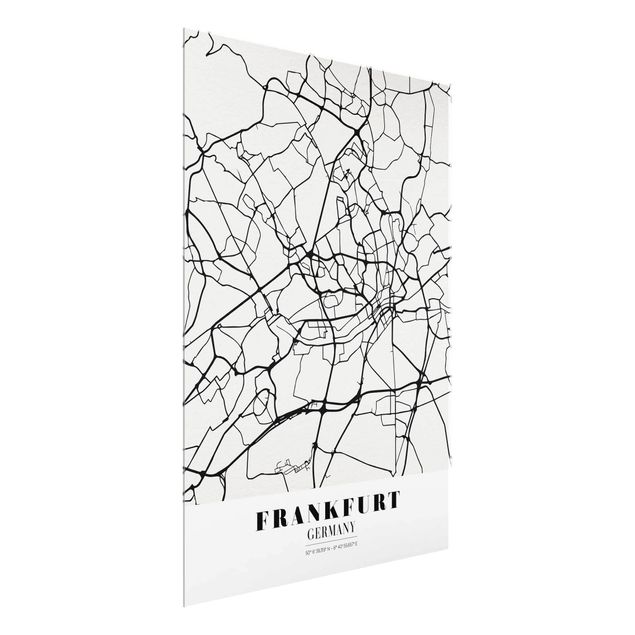 Glass prints sayings & quotes Frankfurt City City Map - Classical
