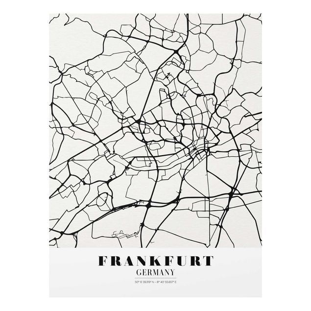 Black and white art Frankfurt City City Map - Classical