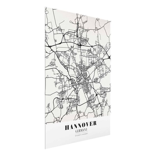 Glass prints sayings & quotes Hannover City Map - Classic