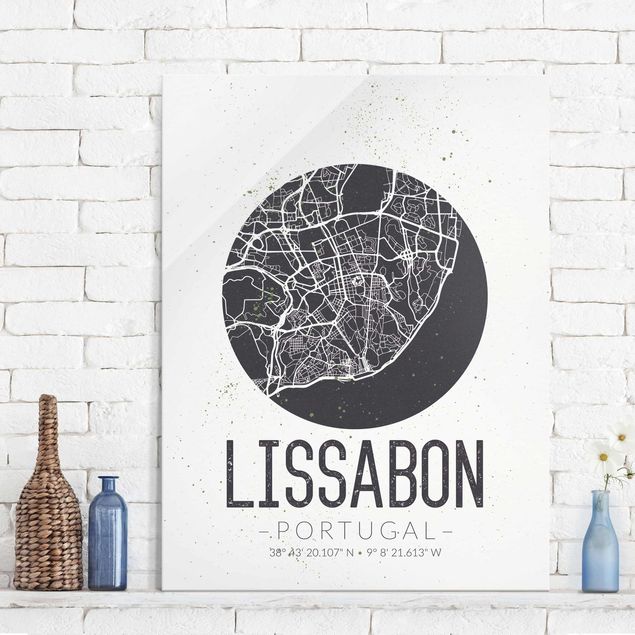Kitchen Lisbon City Map - Retro