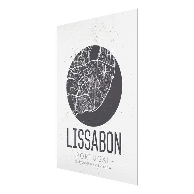 Grey prints Lisbon City Map - Retro