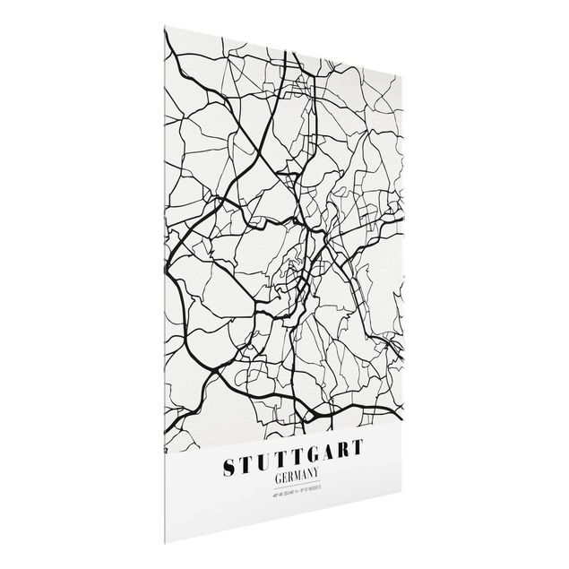 Glass prints sayings & quotes Stuttgart City Map - Classic