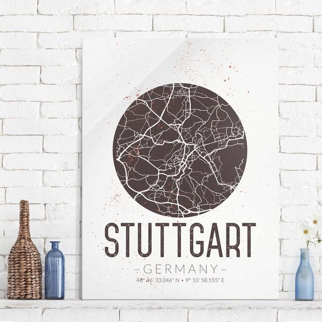 Kitchen Stuttgart City Map - Retro