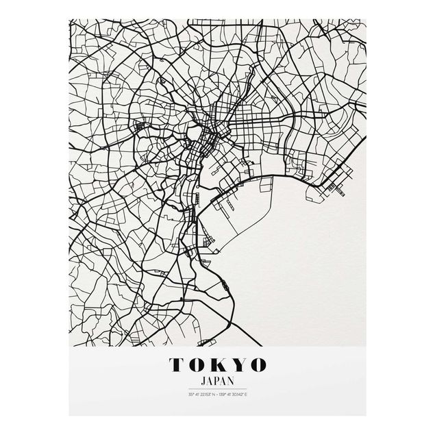 Glass prints sayings & quotes Tokyo City Map - Classic
