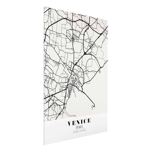 Glass prints sayings & quotes Venice City Map - Classic