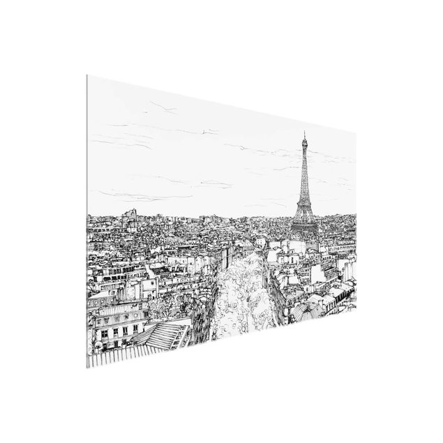 Glass prints architecture and skylines City Study - Paris