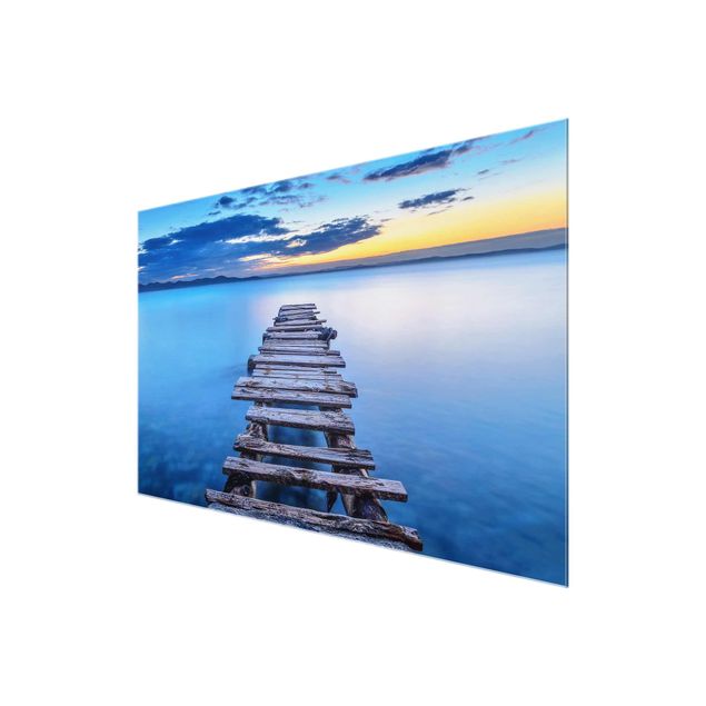 Glass prints landscape Walkway Into Calm Waters