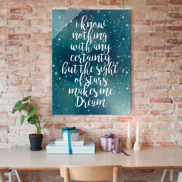 Glass prints sayings & quotes Starry Certainty