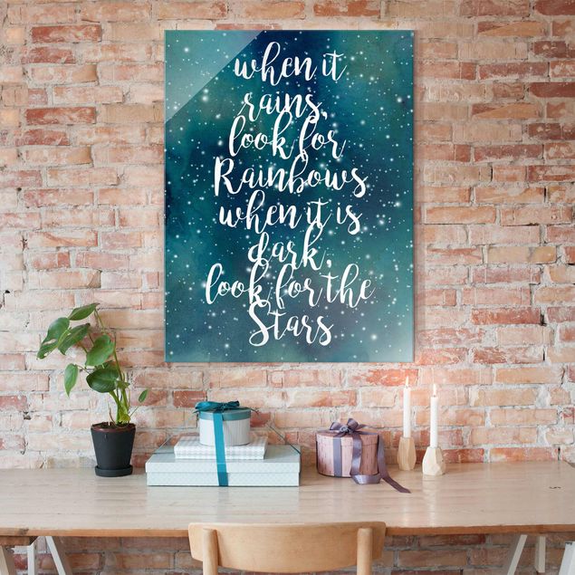 Glass prints sayings & quotes Starry Rainbow