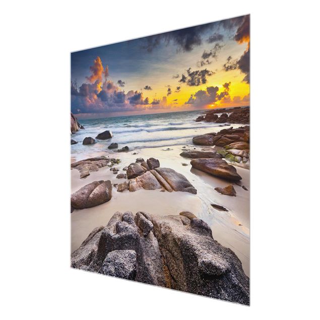 Glass prints landscape Sunrise Beach In Thailand