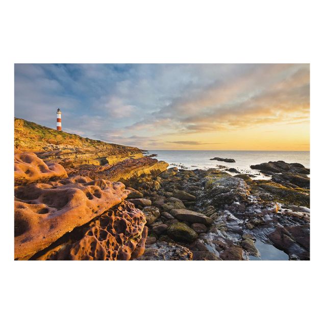 Sea print Tarbat Ness Lighthouse And Sunset At The Ocean