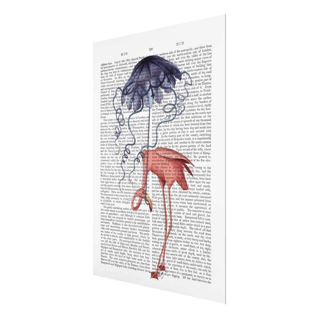 Prints Animal Reading - Flamingo With Umbrella