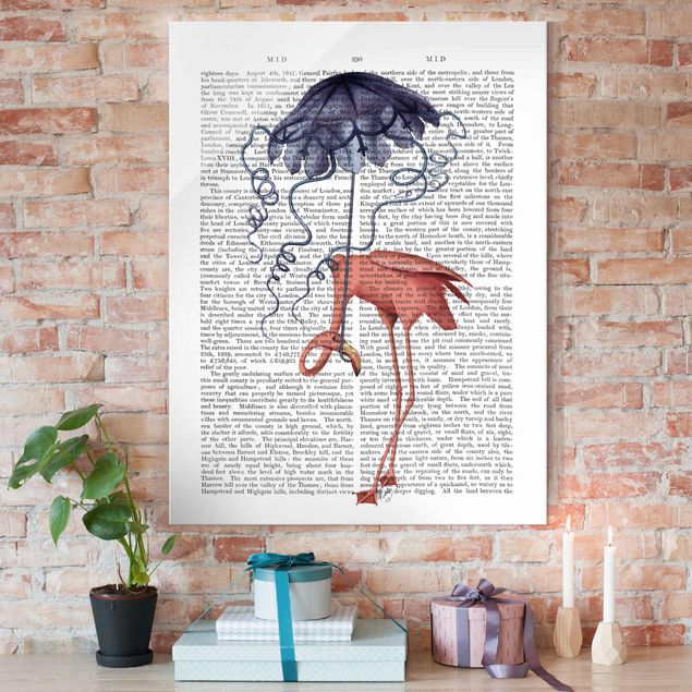 Kitchen Animal Reading - Flamingo With Umbrella