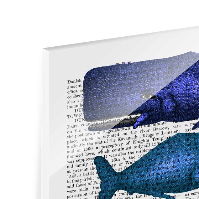 Magnettafel Glas Animal Reading - Whale Family