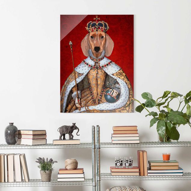Glass prints sayings & quotes Animal Portrait - Dachshund Queen