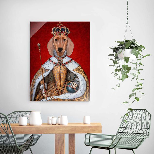 Glass prints pieces Animal Portrait - Dachshund Queen