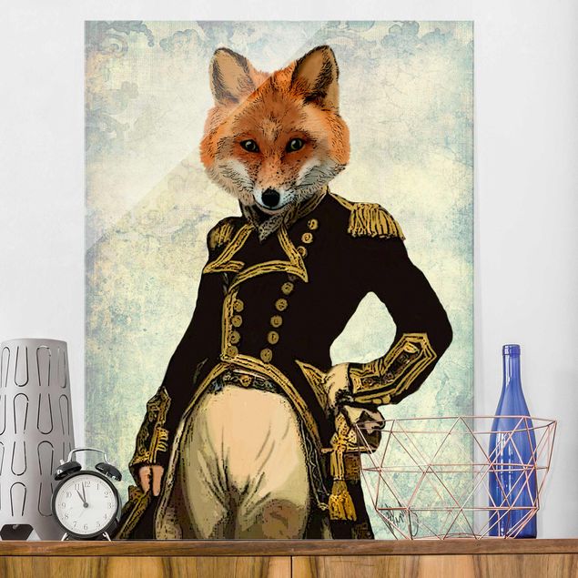 Glass prints pieces Animal Portrait - Fox Admiral